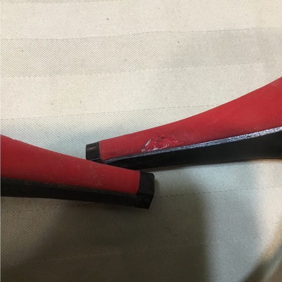 Top Moda Red Lace Platform Heels Rhinestone Embellishments - Picture 13 of 13